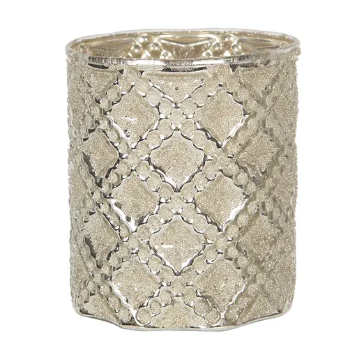 Béžový skleněný svícen na čajovou svíčku Silvain - Ø  8*9 cm Clayre & Eef