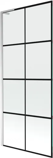 MEXEN/S Next L vanová zástěna FIX 80 x 150, černá vzor, chrom 895-080-000-03-77-01