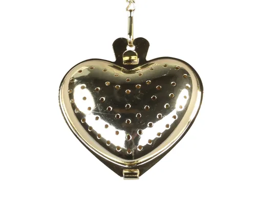 Zlaté sítko na čaj ve tvaru srdce Strainer tea  - 5*1,5*5 cm Chic Antique