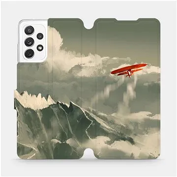 Flipové pouzdro na mobil Samsung Galaxy A72 - MA03P Oranžové letadlo v horách (5903516638321)