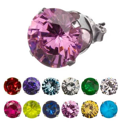 Stříbrné puzetové náušnice 925 - měsíční kámen - Barva: Aqua modrá