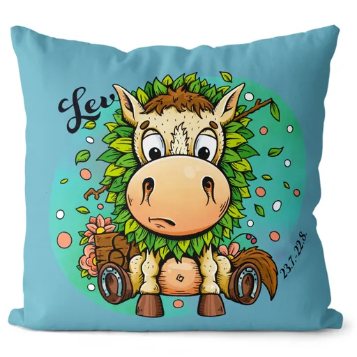 Polštář Koňská znamení – Lev (Velikost: 55 x 55 cm)