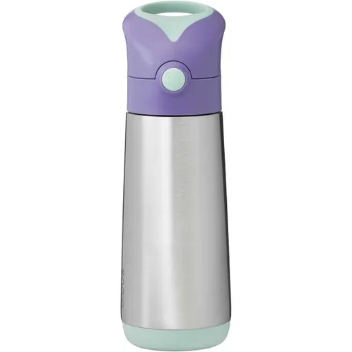 B.BOX LILAC POP 500 ML Dětská termoska s brčkem, stříbrná, velikost 500 ML