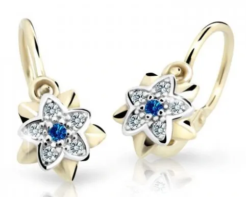 Cutie Jewellery Zlaté dětské náušnice C2210-10-X-1 modrá