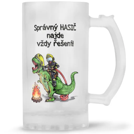 Korbel Soptík s hasičem