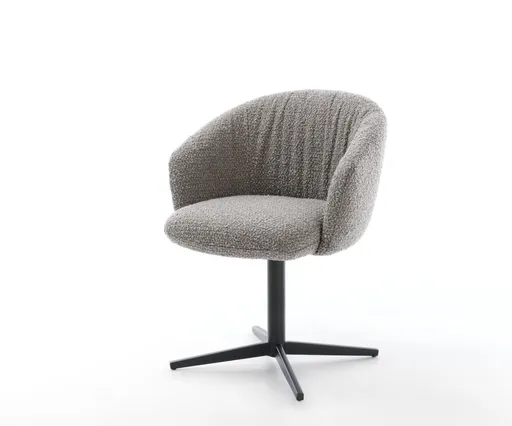 Jídelní židle Caja-Flex s područkami bouclé stříbrnošedá podnož