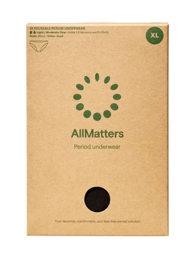 AllMatters Menstruační kalhotky - bikiny vel. XL 1 ks černé