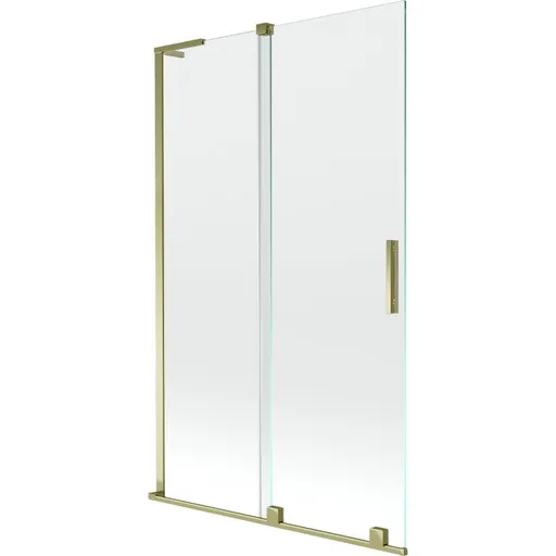 MEXEN/S Velar L dvoukřídlá posuvná vanová zástěna 110 x 150, transparent, zlatá 896-110-003-01-50