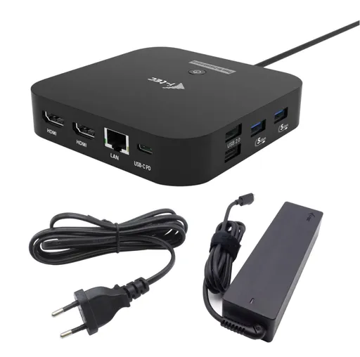 i-tec USB-C Dual HDMI Docking Station with Power Delivery 100W + i-tec Universal Charger 100W