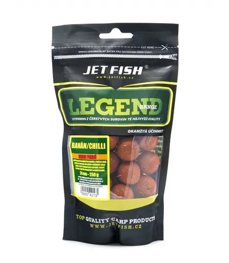 Jet fish extra tvrdé boilie legend range chilli banán 250 g - 24 mm