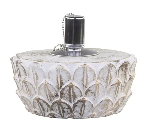 Bílo - zlatá antik olejová lampa Vittel - Ø 18*8 cm/ 90ml Chic Antique