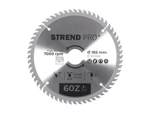 Kotouč pilový TCT pro pokosové pily 185mm 60Z STREND PRO