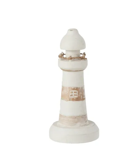 Dřevěná dekorace maják Lighthouse Alabasia Wood S - Ø7*15cm J-Line by Jolipa