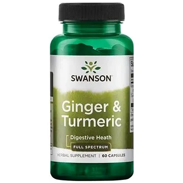 Swanson Ginger & Turmeric (zázvor + kurkuma), 60 kapslí (87614112862)