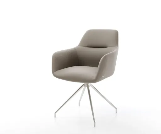 Jídelní židle Pejo-Flex pravá kůže tmavě béžová křížová podnož