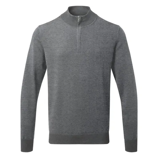 Asquith & Fox Pánský svetr s 1/4 zipem - Uhlová | S