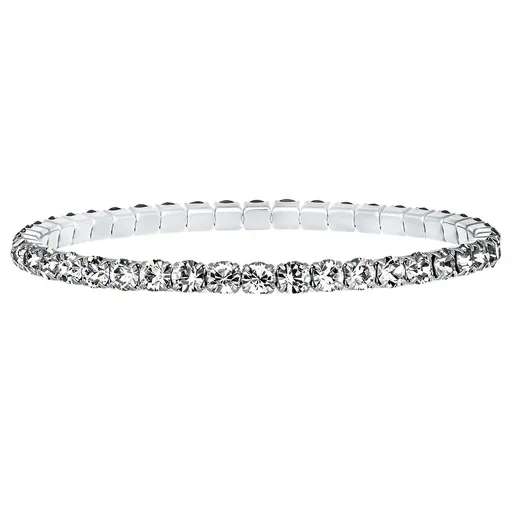 CRYSTalp Elastický tenisový náramek s čirými Swarovski krystaly Aura 22270.CRY.E