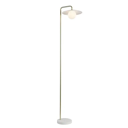 ACA Lighting stojací lampa 1xG9 bílá / zlatá s akrylovým stínítkem HM235F1
