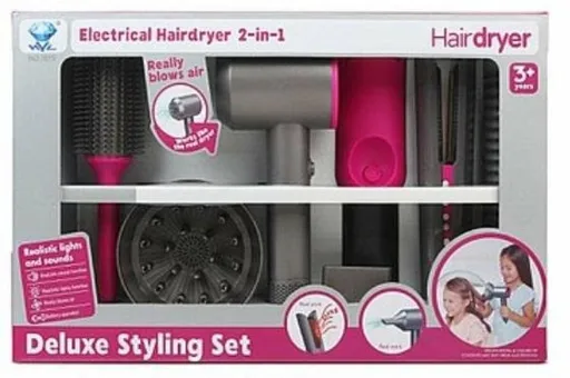 Dětská deluxe kadeřnická sada s fénem na baterie