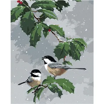 Zuty - Malování podle čísel – SÝKORA NA VĚTVI CESMÍNY (JAMES HAUTMAN), 80x100 cm, vypnuté plátno na  (HRAmmb04823nad)