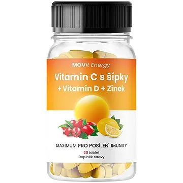 MOVit Vitamin C 1200 mg s šípky + Vitamin D + Zinek PREMIUM, 30 tbl. (8594202101464)