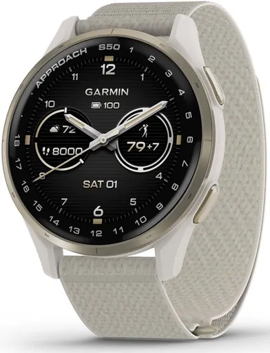 Garmin Approach® S50 Cream Gold, nylonový řemínek Ivory ComfortFit 010-03010-01
