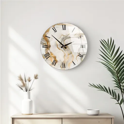 Dekorativní skleněné nástěnné hodiny Huhu338 - 40 x 40