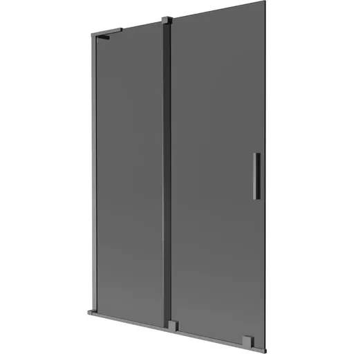 MEXEN/S Velar L dvoukřídlá posuvná vanová zástěna 120 x 150, grafit, grafit kartáčovaná 896-120-003-41-66