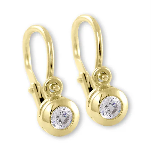 Soliter Něžné dětské náušnice ze žlutého zlata s krystalem 236 001 01037 00