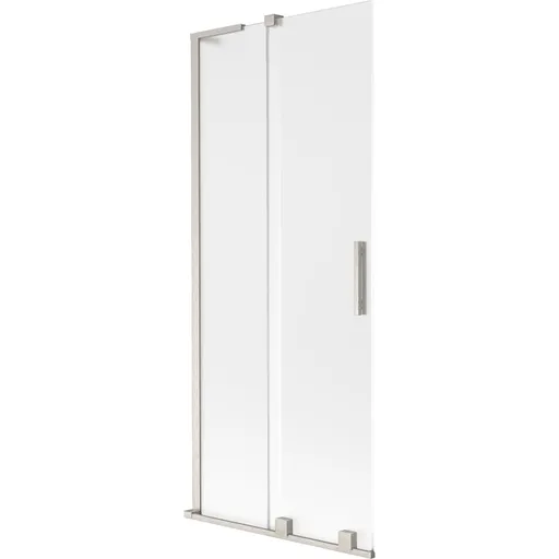 MEXEN/S Velar L dvoukřídlá posuvná vanová zástěna 80 x 150, dekor, nikl kartáčovaný 896-080-003-31-97