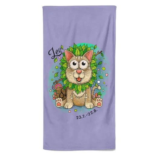 Osuška Kočičí znamení – lev (Velikost osušky: 100x170cm)