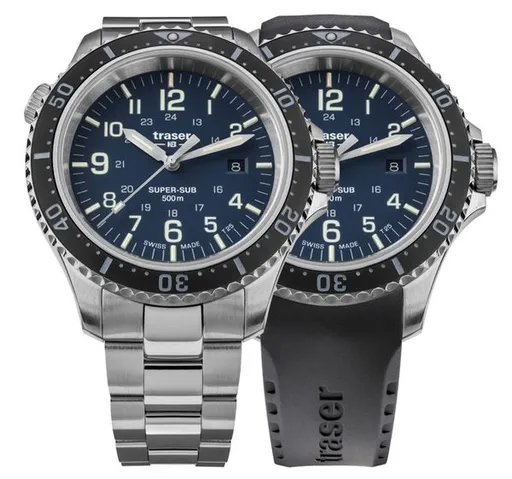 Traser P67 Diver Blue Set ocel a pryž