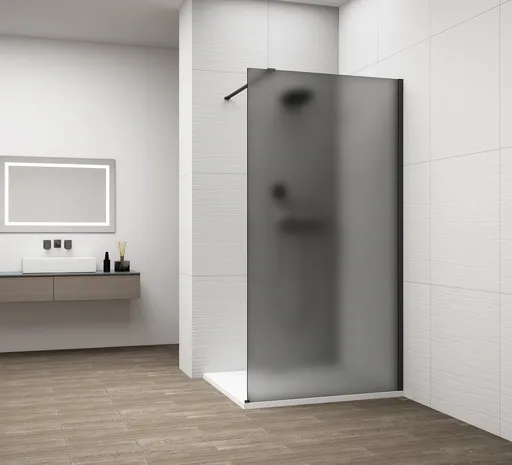 POLYSAN ESCA BLACK MATT jednodílná sprchová zástěna k instalaci ke stěně, kouřové matné sklo, 1200  ES1412-02