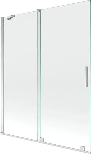 MEXEN/S Velar Dvoukřídlá posuvná vanová zástěna 140 x 150, transparent, chrom 896-140-000-01-01