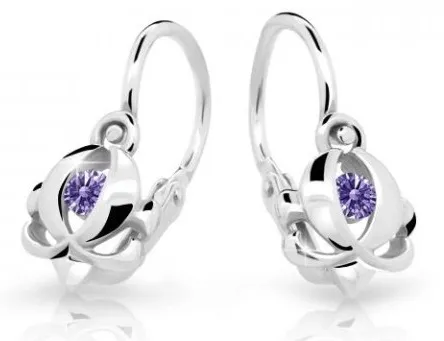 Cutie Jewellery Dětské náušnice z bílého zlata C2218-10-X-2 fialová