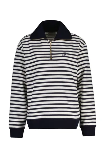 MIKINA GANT STRIPED HALF ZIP SWEAT EVENING BLUE