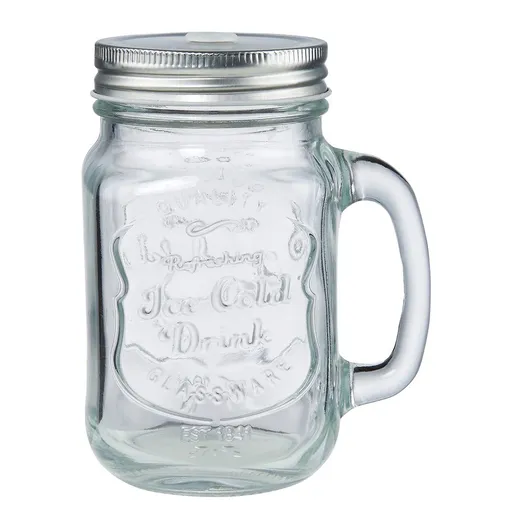 REFRESH Sklenice Mason s víčkem 450 ml