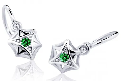 Cutie Jewellery Dětské náušnice z bílého zlata C2209-10-X-2 zelená