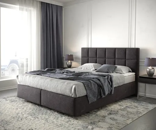 Boxspring postel Dream-Fine 160x200 cm mikrovlákno černá