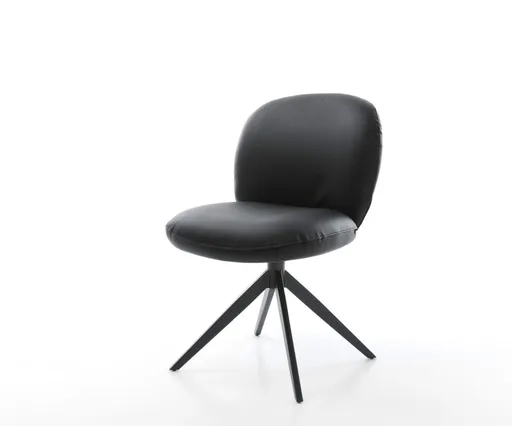 Otočná židle Nube-Flex pravá kůže černá Křížový rám široký