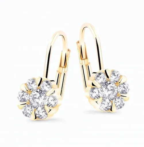 Cutie Diamonds Okouzlující visací náušnice ze žlutého zlata s diamanty DZ8039-55-00-X-1