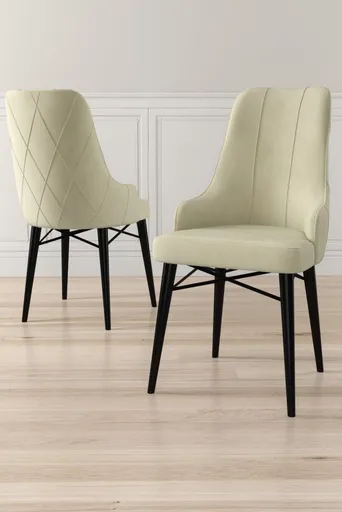 Sada židlí (6 kusů) Neta - Cream, Black