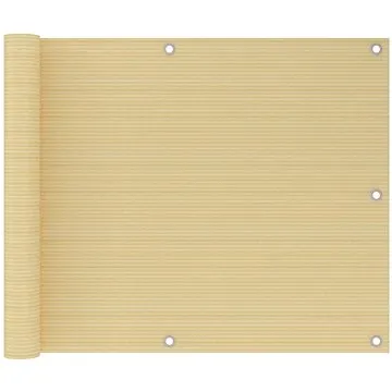 Balkonová zástěna béžová 75 x 500 cm HDPE (310910)