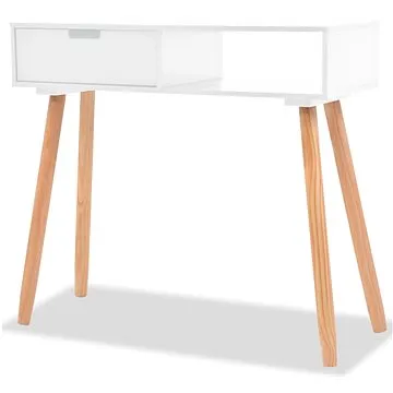 Odkládací stolek, masivní borovice, 80x30x72 cm, bílý (244737)