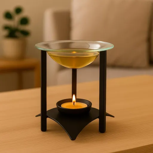 Aromalampa se skleněnou miskou, černá