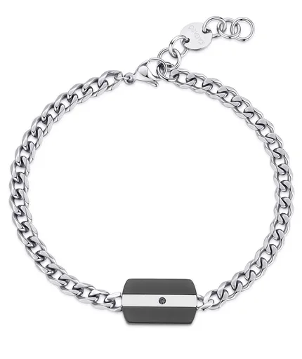 S'Agapõ Stylový pánský náramek z oceli Tag Me Too STG12