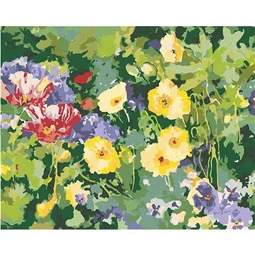 Zuty - Malování podle čísel – ZÁHON BAREVNÝCH KVĚTIN (JUDY BUSWELL), 80x100 cm, vypnuté plátno na rá (HRAmmb04371nad)