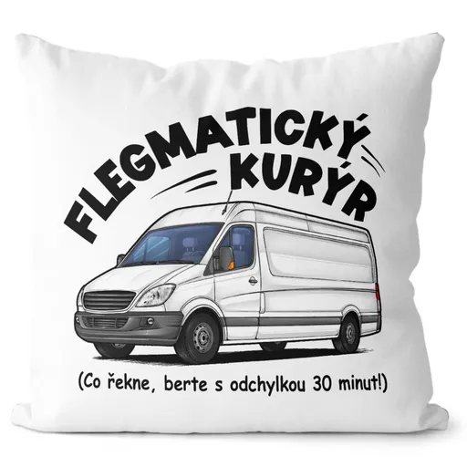 Polštář Flegmatický kurýr (Velikost: 55 x 55 cm)