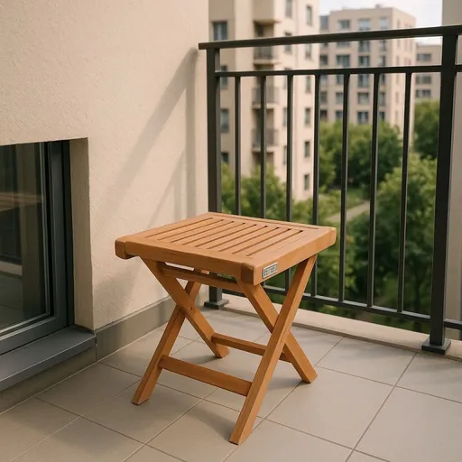 Teaková skládací stolička BACAN 43 cm