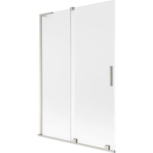 MEXEN/S Velar L dvoukřídlá posuvná vanová zástěna 120 x 150, dekor, nikl kartáčovaný 896-120-003-31-97